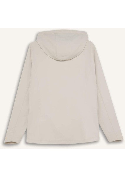 Su İtici Regular Fit Kapüşonlu Fermuarlı Cepli Esnek Dokulu Mevsimlik Baharlık Mont D6084AX25SP