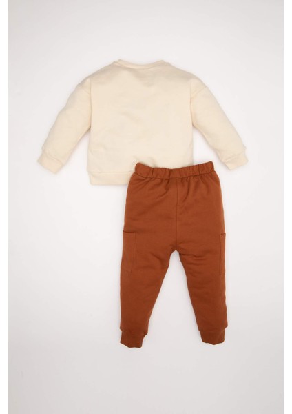 Erkek Bebek 2'li Takım Baskılı Sweatshirt Eşofman Altı D6257A5NS