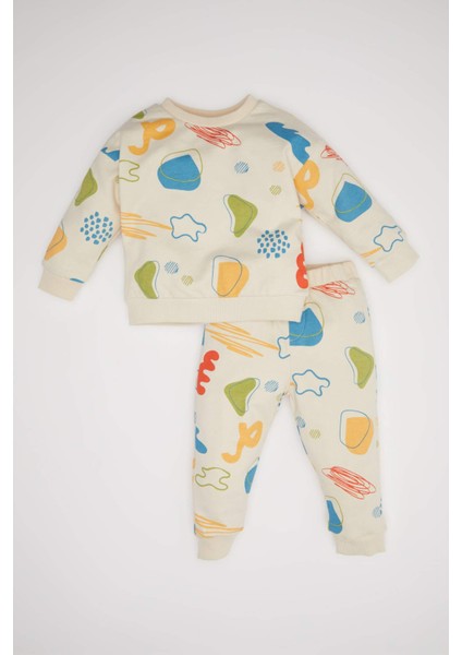 Erkek Bebek 2'li Takım Desenli İnce Sweatshirt Alt D5822A5NS