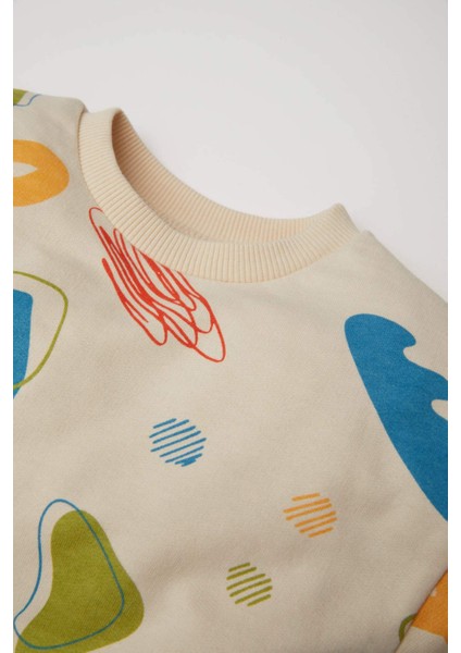 Erkek Bebek 2'li Takım Desenli İnce Sweatshirt Alt D5822A5NS