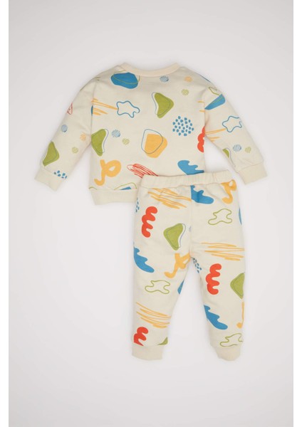 Erkek Bebek 2'li Takım Desenli İnce Sweatshirt Alt D5822A5NS