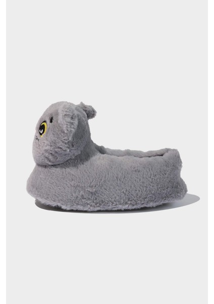 Kız Çocuk Kedi Temalı Düz Taban Panduf B0225A824WN