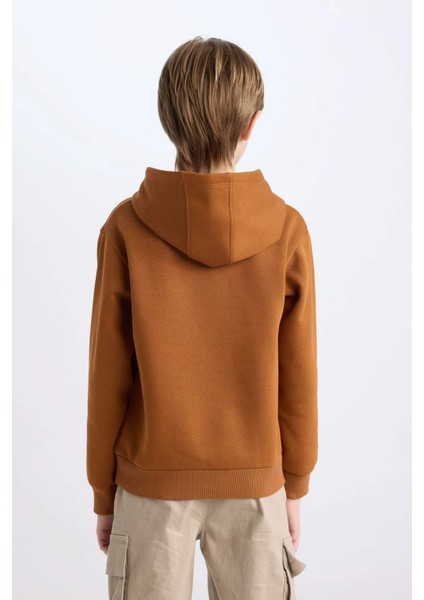 Erkek Çocuk Kapüşonlu Baskılı Sweatshirt D4343A8NS