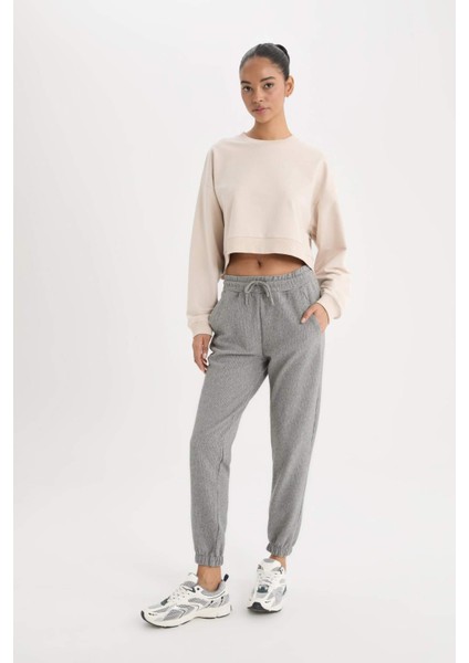 Fit Standart Fit Sporcu Jogger Eşofman Altı Beli Paçası Lastikli D1707AX24AU