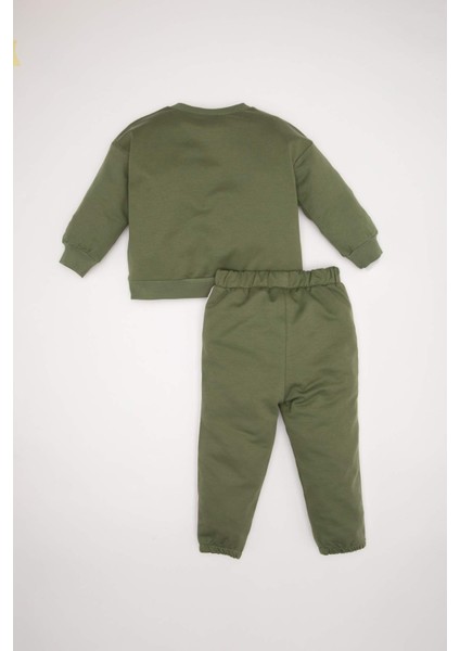 Erkek Bebek 2'li Takım Baskılı Sweatshirt Eşofman Altı D6254A5NS