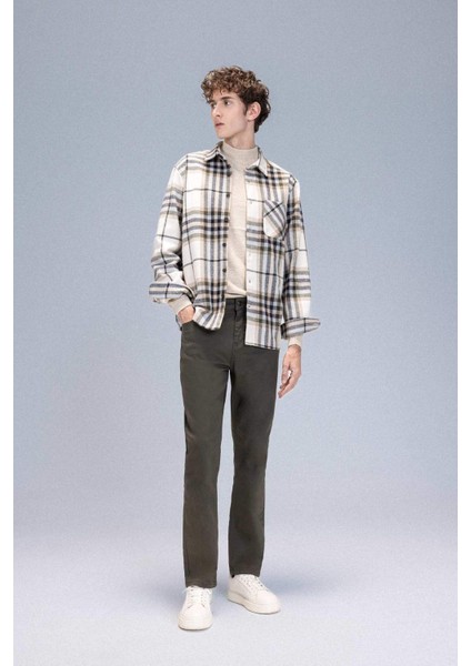 Pantolon Slim Fit Dar Kesim Cepli Dar Paça C9436AX24AU