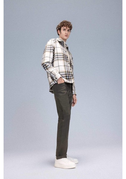 Pantolon Slim Fit Dar Kesim Cepli Dar Paça C9436AX24AU