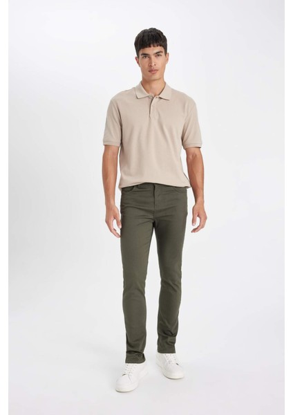 Pantolon Slim Fit Dar Kesim Cepli Dar Paça C9436AX24AU