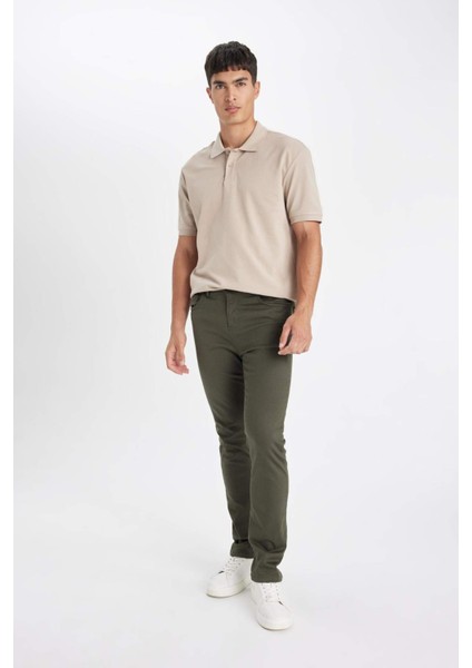 Pantolon Slim Fit Dar Kesim Cepli Dar Paça C9436AX24AU