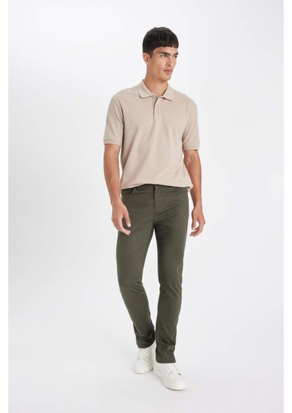 Pantolon Slim Fit Dar Kesim Cepli Dar Paça C9436AX24AU