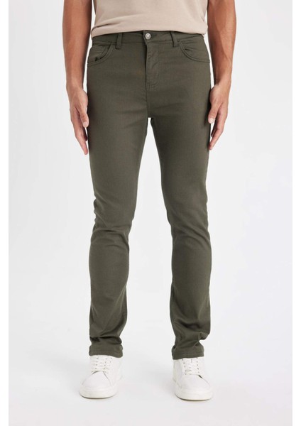 Pantolon Slim Fit Dar Kesim Cepli Dar Paça C9436AX24AU