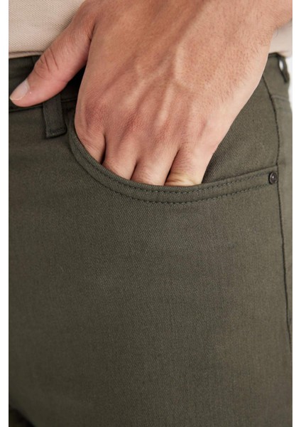 Pantolon Slim Fit Dar Kesim Cepli Dar Paça C9436AX24AU