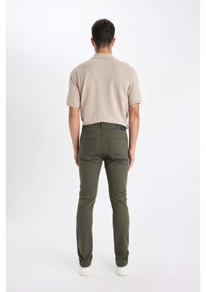 Pantolon Slim Fit Dar Kesim Cepli Dar Paça C9436AX24AU