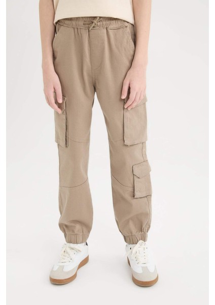 Erkek Çocuk Kargo Cepli Standart Paça Gabardin Jogger Pantolon D6314A825SP