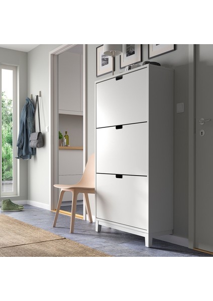Ställ Ayakkabı Dolabı Beyaz 79X29X148 cm 3 Bölmeli modelleri