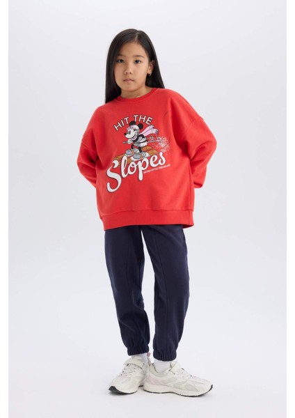 Kız Çocuk Beli Paçası Lastikli Cepli Basic Düz Jogger Eşofman Altı D3840A824WN