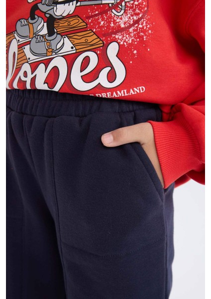 Kız Çocuk Beli Paçası Lastikli Cepli Basic Düz Jogger Eşofman Altı D3840A824WN