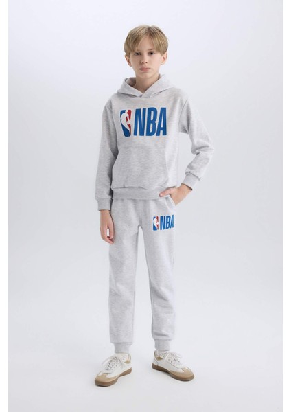 Erkek Çocuk NBA Wordmark Gri Beli Paçası Lastikli Cepli Jogger Eşofman Altı D4259A824WN
