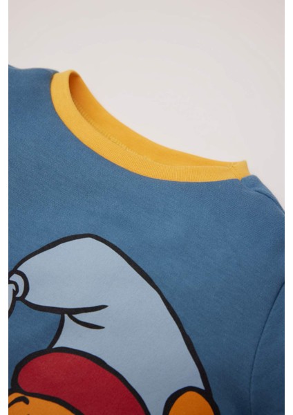 Erkek Bebek Pijama Takımı Disney Winnie The Pooh Bisiklet Yaka Uzun Kollu Üst Uzun Alt D5357A524WN