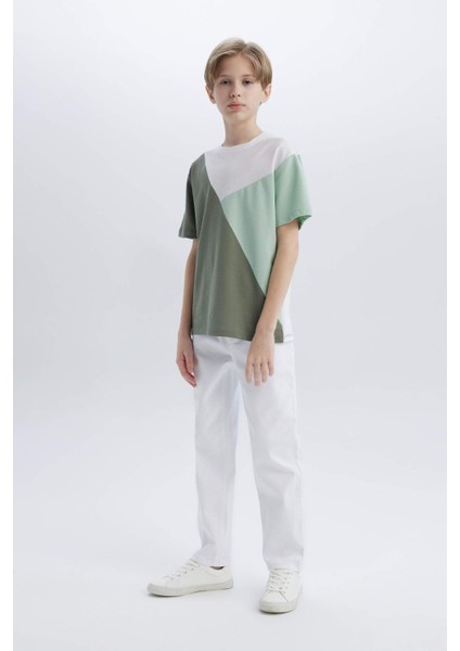 Erkek Çocuk Straight Fit Düz Paça Basic Düz Jean Pantolon B5616A825SM