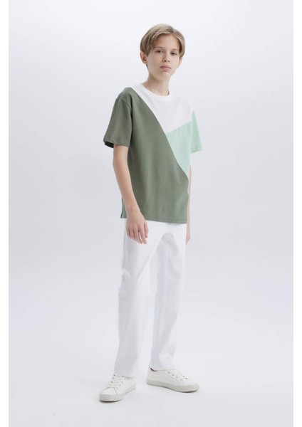 Erkek Çocuk Straight Fit Düz Paça Basic Düz Jean Pantolon B5616A825SM