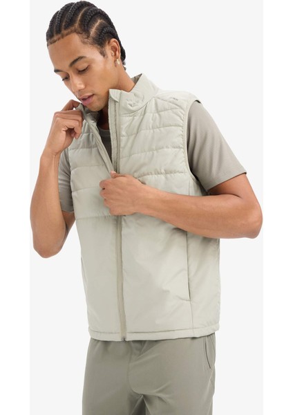 Fit Su Geçirmez Rüzgar Geçirmez Regular Fit Fermuarlı Cepli Yelek D6177AX25SP