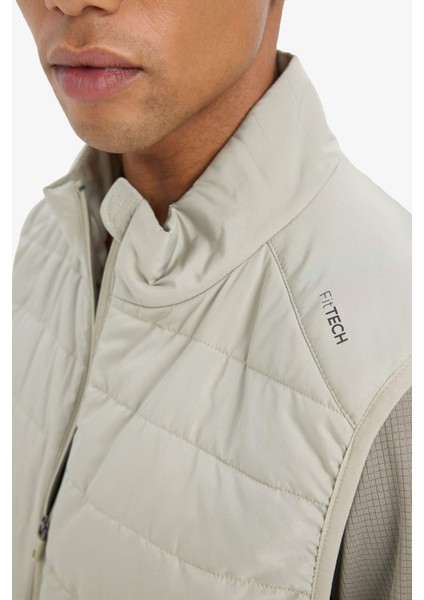 Fit Su Geçirmez Rüzgar Geçirmez Regular Fit Fermuarlı Cepli Yelek D6177AX25SP
