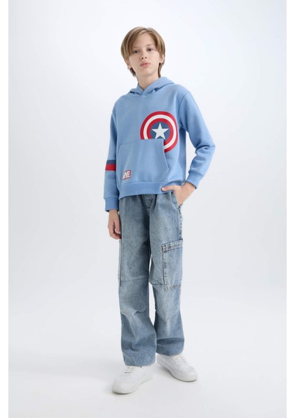 Erkek Çocuk Marvel Avengers Kapüşonlu Sweatshirt D4717A8NS