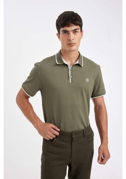 New Regular Fit Polo Yaka Kısa Kollu Pike Tişört D5993AX24SM