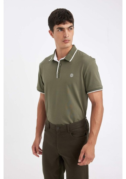 New Regular Fit Polo Yaka Kısa Kollu Pike Tişört D5993AX24SM