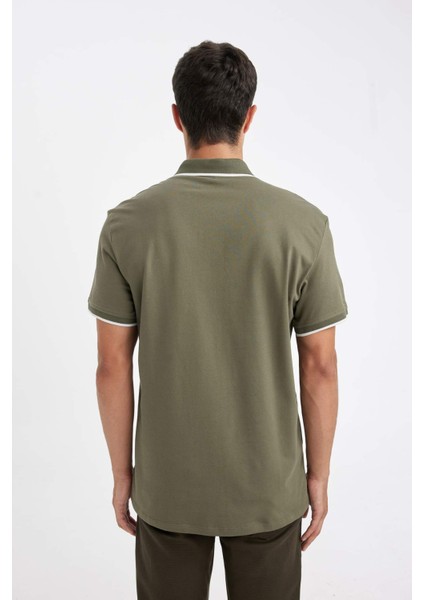 New Regular Fit Polo Yaka Kısa Kollu Pike Tişört D5993AX24SM