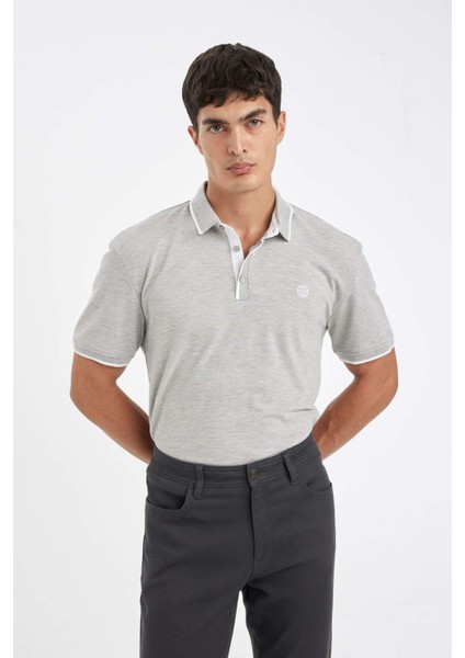 New Regular Fit Polo Yaka Kısa Kollu Pike Tişört D5993AX24SM