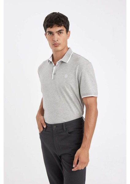 New Regular Fit Polo Yaka Kısa Kollu Pike Tişört D5993AX24SM