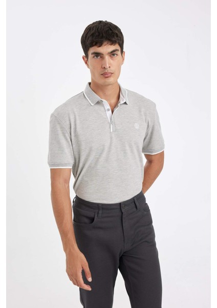 New Regular Fit Polo Yaka Kısa Kollu Pike Tişört D5993AX24SM
