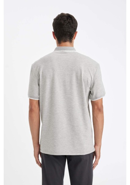 New Regular Fit Polo Yaka Kısa Kollu Pike Tişört D5993AX24SM