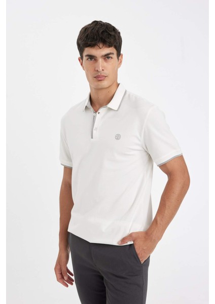 New Regular Fit Polo Yaka Kısa Kollu Pike Tişört D5993AX24SM