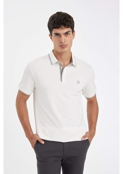 New Regular Fit Polo Yaka Kısa Kollu Pike Tişört D5993AX24SM