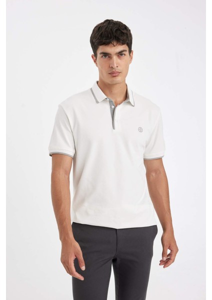 New Regular Fit Polo Yaka Kısa Kollu Pike Tişört D5993AX24SM