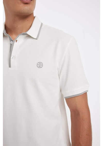 New Regular Fit Polo Yaka Kısa Kollu Pike Tişört D5993AX24SM