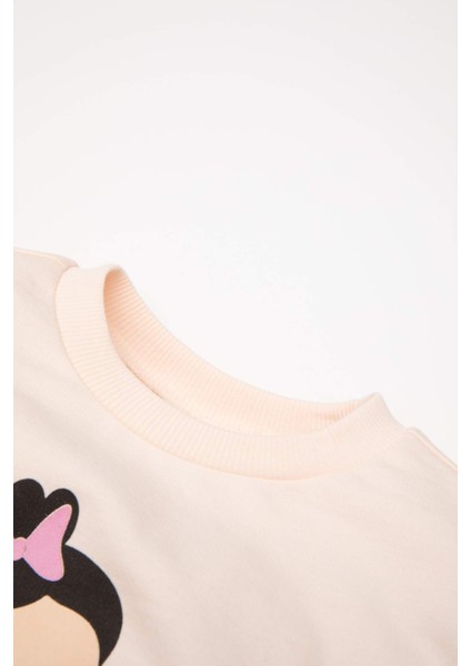 Kız Bebek Balerin Baskılı Sweatshirt Tayt 2li TAKIM D6203A5NS