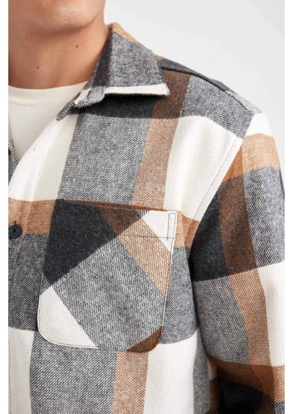 Relax Fit Kareli Oduncu Flanel Uzun Kollu Gömlek Y1704AZ24WN