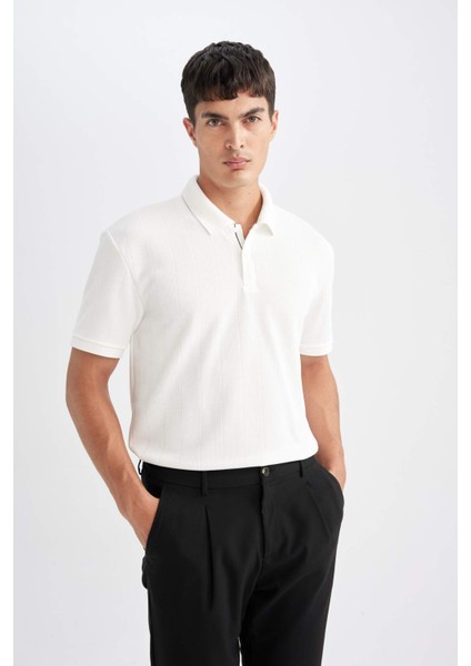 New Regular Fit Polo Yaka Kısa Kollu Siyah Tişört D5996AX24SM