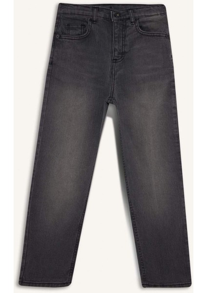 Erkek Çocuk Loose Fit Düz Paça Basic Düz Jean Pantolon D6489A825SM