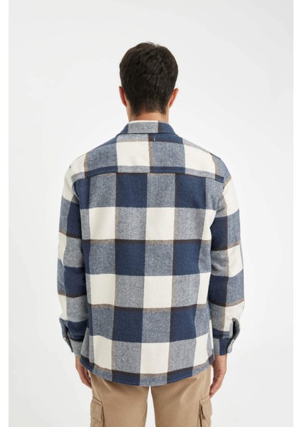 Regular Fit Polo Yaka Kareli Oduncu Flanel Uzun Kollu Gömlek Y1702AZ24WN