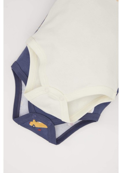 Erkek Bebek Yenidoğan Zarf Yaka Yılbaşı Temalı 2'li Uzun Kollu Çıtçıtlı Body D6504A524WN