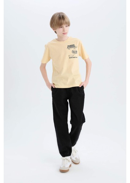 Erkek Çocuk Jogger Fit Esnek Bantlı Paça Jean Pantolon D6552A825SP