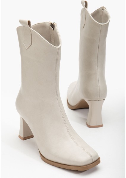 Dina Topuklu Deri Bot Siyah modelleri