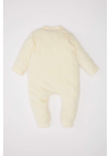 Erkek Bebek Yenidoğan Yılbaşı Temalı Uzun Kollu Çıtçıtlı Kadife Tulum D6510A524WN