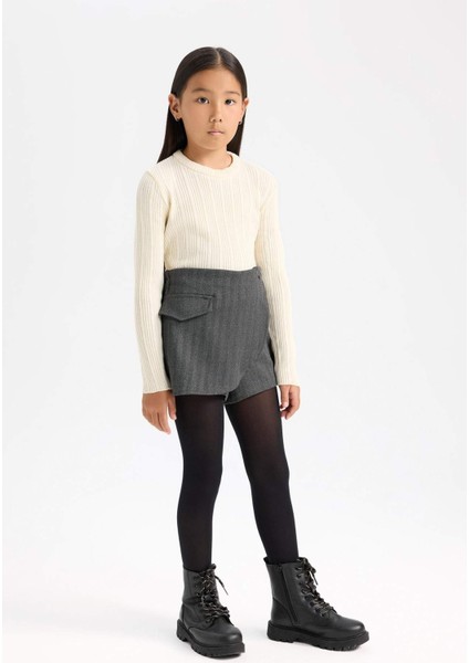 Kız Çocuk Desenli Şort Etek D6066A824WN