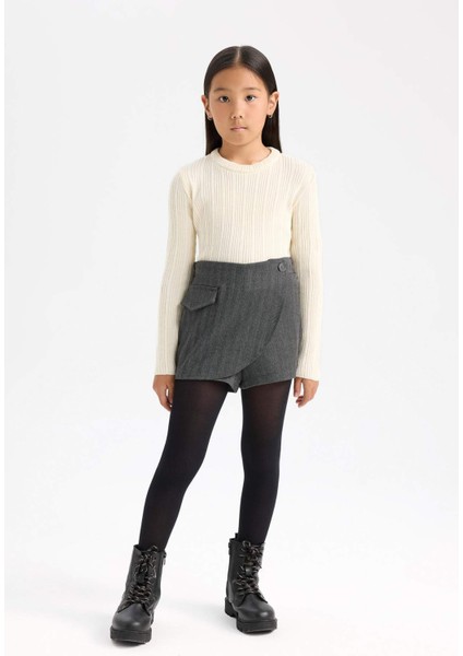 Kız Çocuk Desenli Şort Etek D6066A824WN